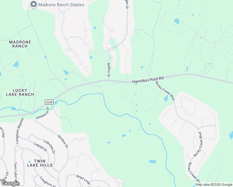map of restaurants, bars, coffee shops, grocery stores, and more near 17505 Hamilton Pool Road in Austin