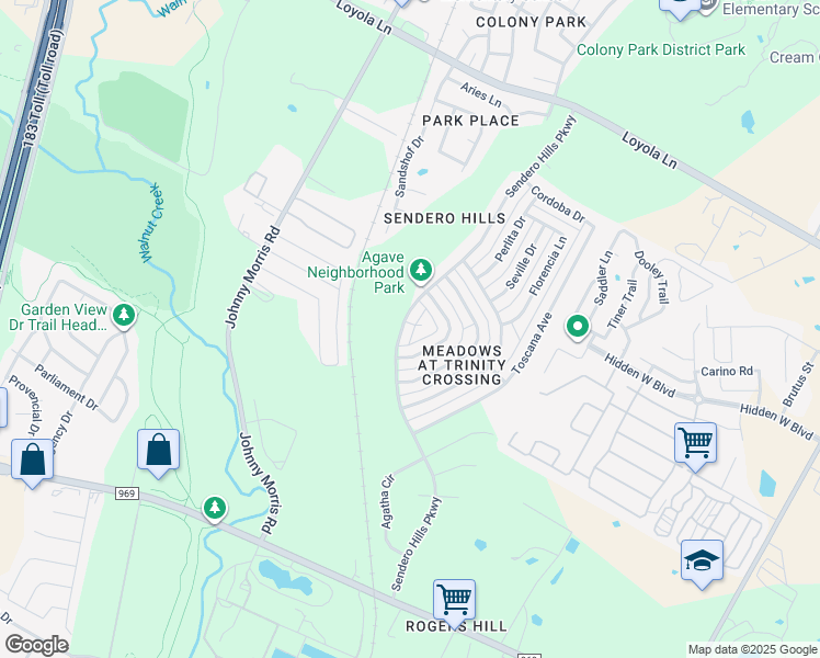 map of restaurants, bars, coffee shops, grocery stores, and more near 5723 Sendero Hills Parkway in Austin