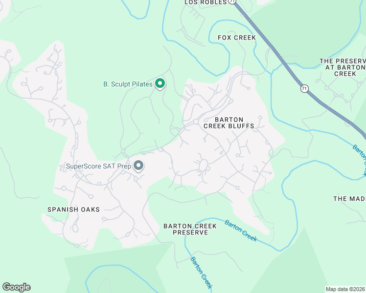map of restaurants, bars, coffee shops, grocery stores, and more near 5009 Spanish Oaks Club Boulevard in Austin