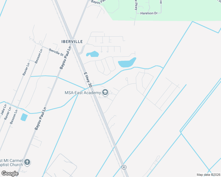map of restaurants, bars, coffee shops, grocery stores, and more near Gordon Simon Leblanc Drive in Saint Gabriel