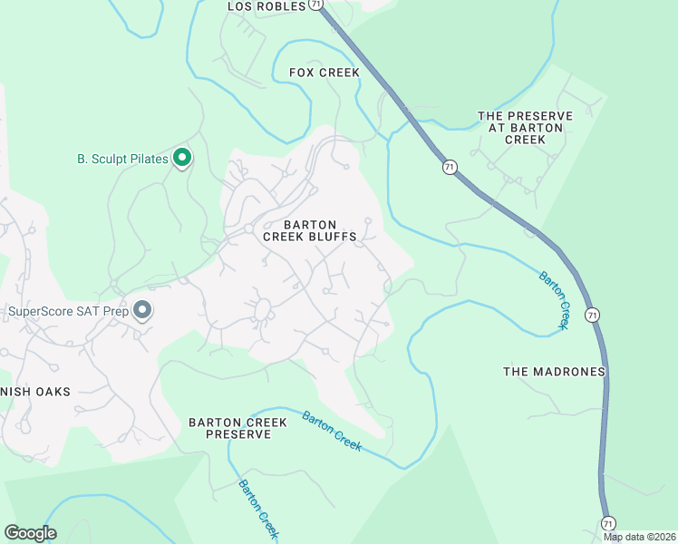 map of restaurants, bars, coffee shops, grocery stores, and more near 16000 Pontevedra Place in Austin