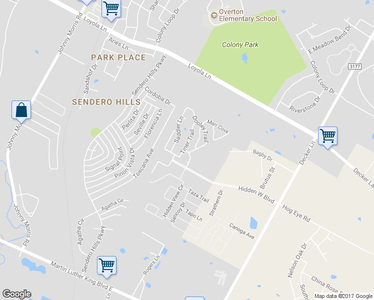 map of restaurants, bars, coffee shops, grocery stores, and more near 6007 Melwood Drive in Austin