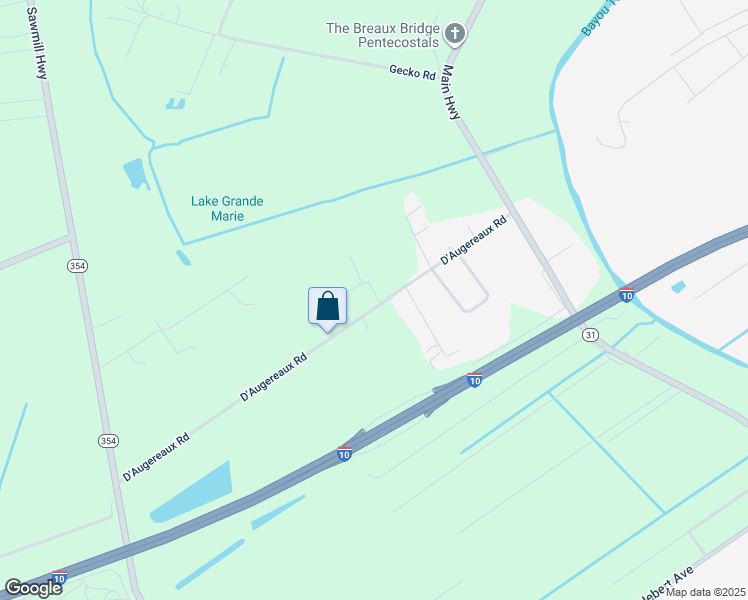 map of restaurants, bars, coffee shops, grocery stores, and more near 1084 D'Augereaux Road in Breaux Bridge