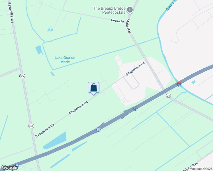 map of restaurants, bars, coffee shops, grocery stores, and more near 1084 Daugereau Road in Breaux Bridge