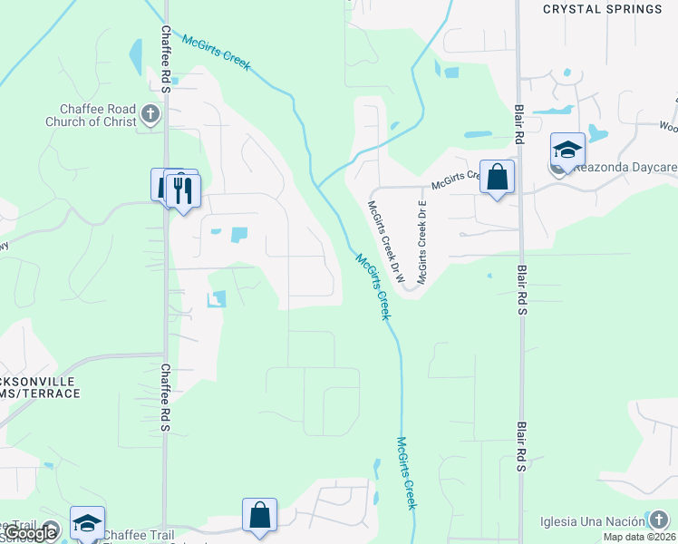 map of restaurants, bars, coffee shops, grocery stores, and more near 1579 Lockend Road in Jacksonville