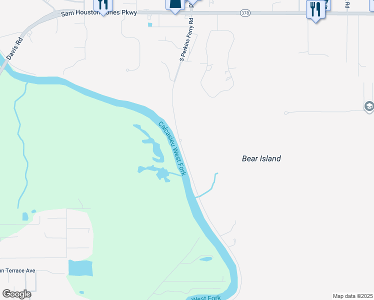 map of restaurants, bars, coffee shops, grocery stores, and more near 674 South Perkins Ferry Road in Lake Charles