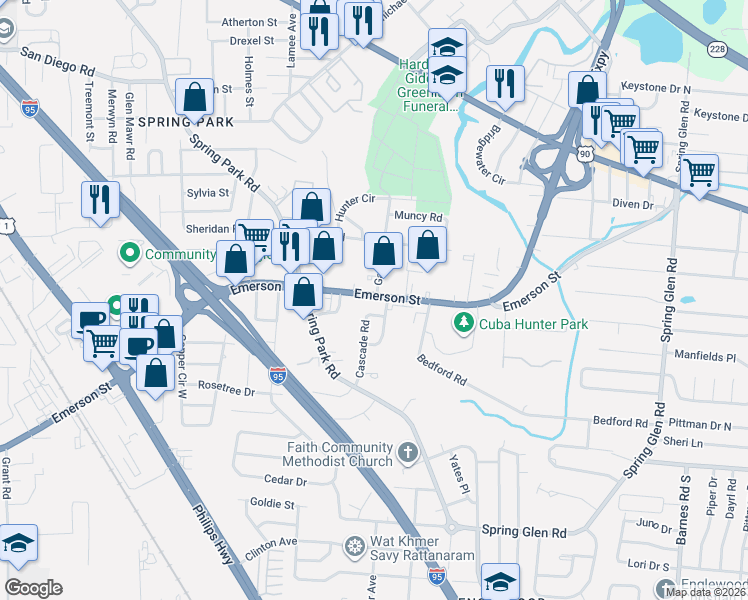 map of restaurants, bars, coffee shops, grocery stores, and more near 4025 U.S. 1 Alternate in Jacksonville