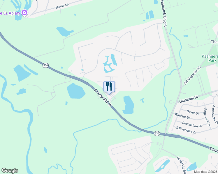 map of restaurants, bars, coffee shops, grocery stores, and more near 2751 South Loop 336 West in Conroe