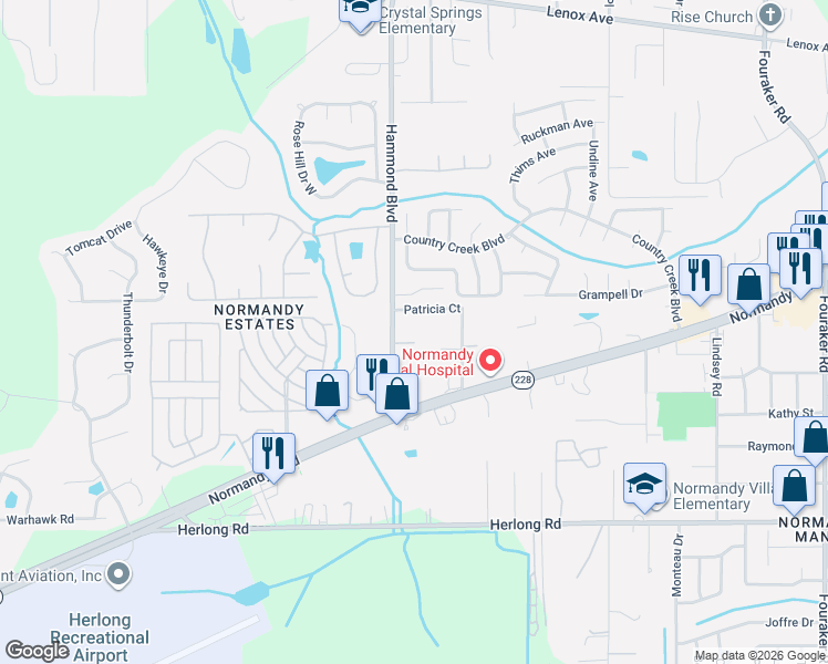 map of restaurants, bars, coffee shops, grocery stores, and more near 1604 Hammond Boulevard in Jacksonville