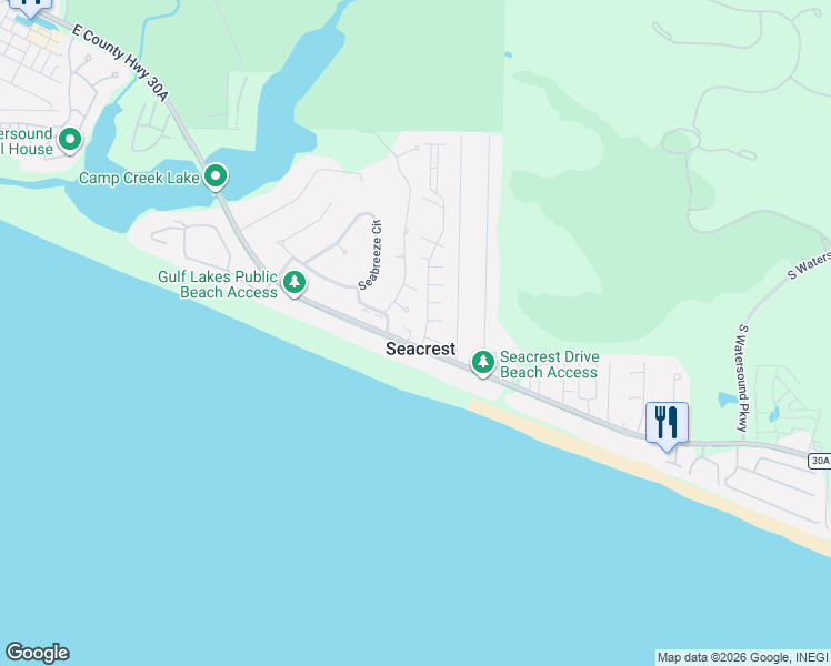 map of restaurants, bars, coffee shops, grocery stores, and more near 8329 East Co Road 30A in Panama City Beach