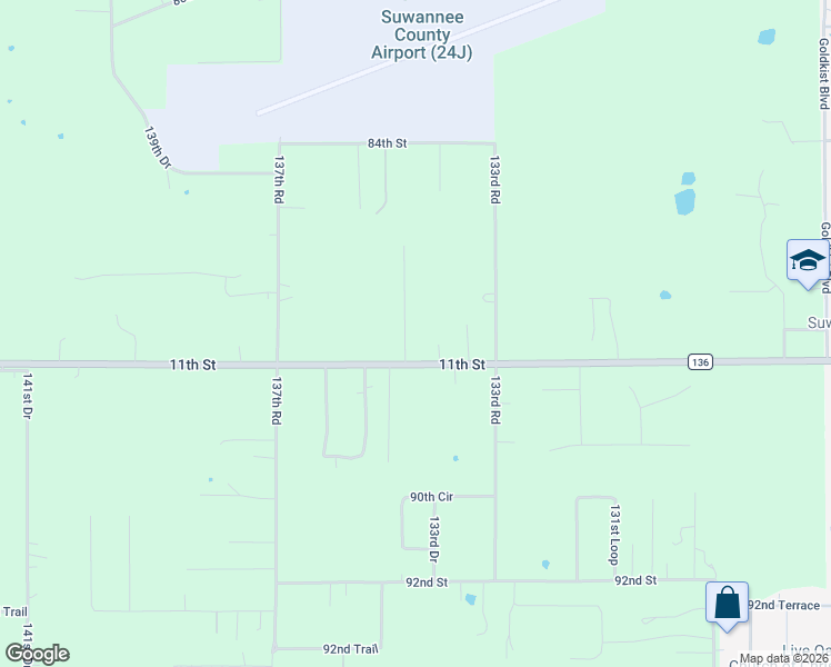 map of restaurants, bars, coffee shops, grocery stores, and more near 8682 133rd Ln in Live Oak