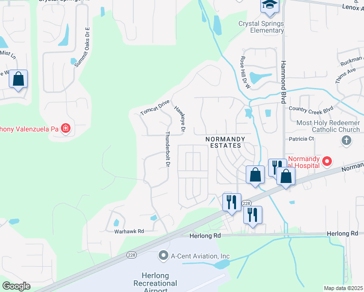 map of restaurants, bars, coffee shops, grocery stores, and more near 9214 Oviedo Road in Jacksonville