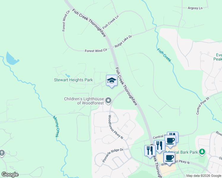 map of restaurants, bars, coffee shops, grocery stores, and more near 136 Axlewood Court in Montgomery