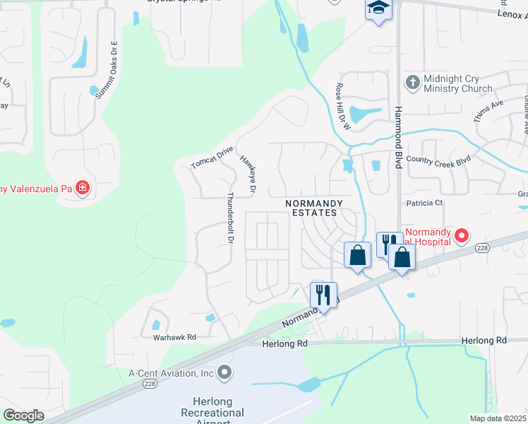 map of restaurants, bars, coffee shops, grocery stores, and more near 9212 Oviedo Road in Jacksonville
