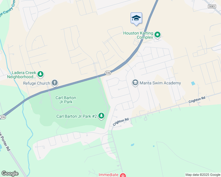 map of restaurants, bars, coffee shops, grocery stores, and more near 3203 Voyager Lane in Conroe