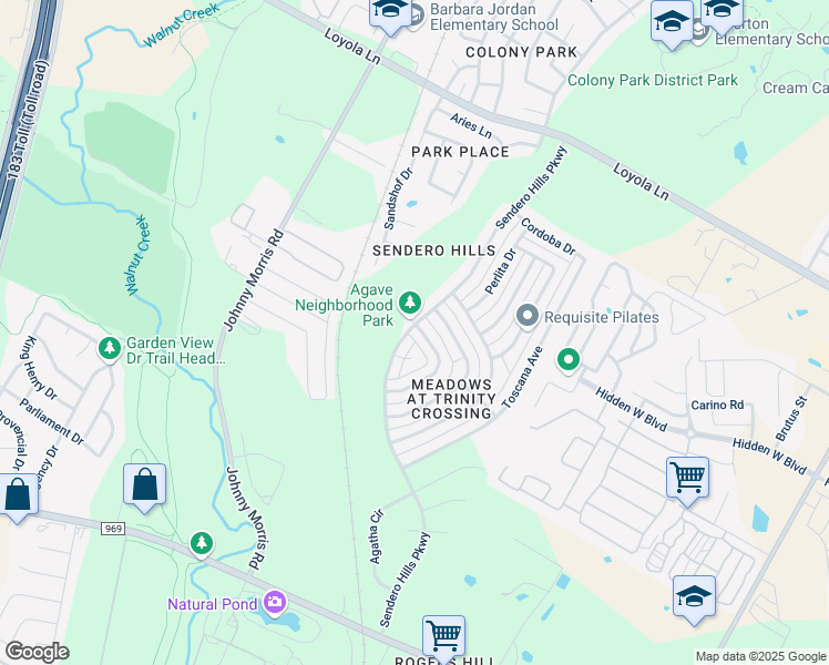 map of restaurants, bars, coffee shops, grocery stores, and more near 5938 Alsace Trail in Austin