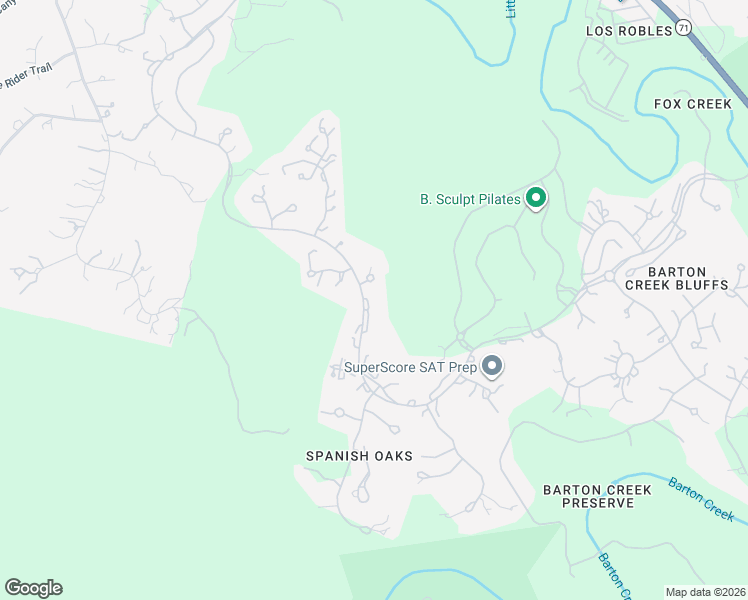map of restaurants, bars, coffee shops, grocery stores, and more near 5724 Spanish Oaks Club Boulevard in Austin