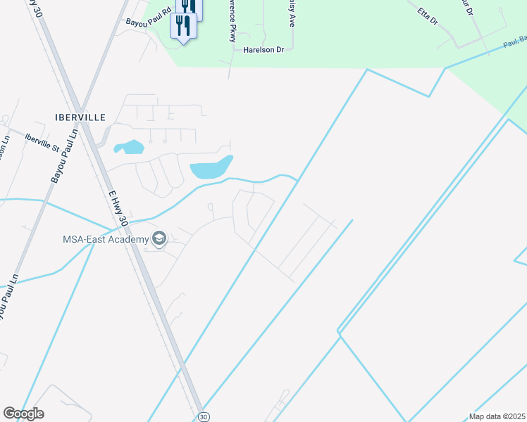 map of restaurants, bars, coffee shops, grocery stores, and more near 1860 Oakwood Drive in Saint Gabriel