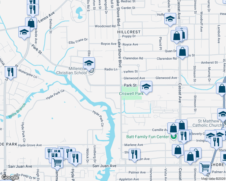 map of restaurants, bars, coffee shops, grocery stores, and more near 5428 Allamanda Drive in Jacksonville