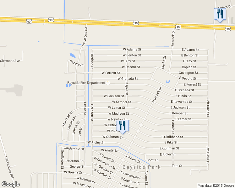 map of restaurants, bars, coffee shops, grocery stores, and more near 6146 West Jackson Street in Bay Saint Louis