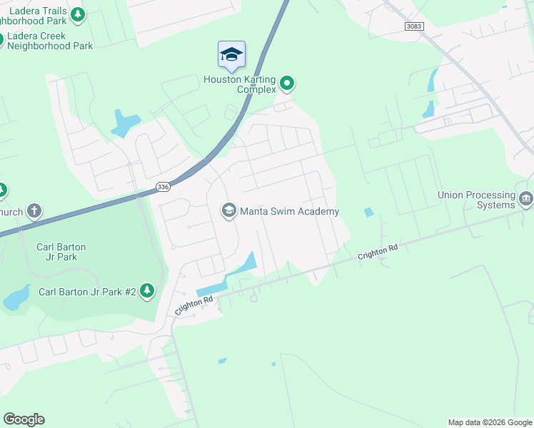 map of restaurants, bars, coffee shops, grocery stores, and more near 15259 Crighton Road in Conroe