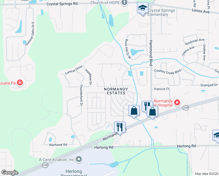 map of restaurants, bars, coffee shops, grocery stores, and more near 9044 Castle Rock Drive in Jacksonville