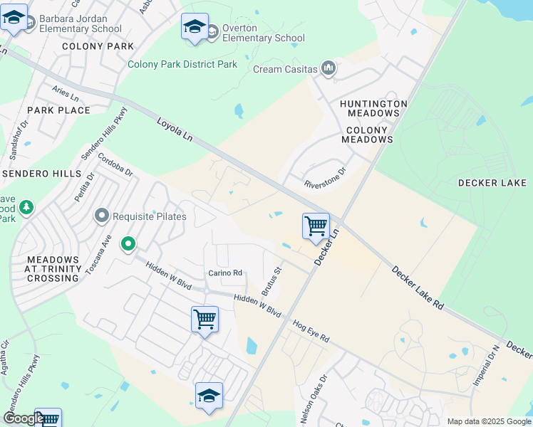 map of restaurants, bars, coffee shops, grocery stores, and more near 8101 Loyola Lane in Austin