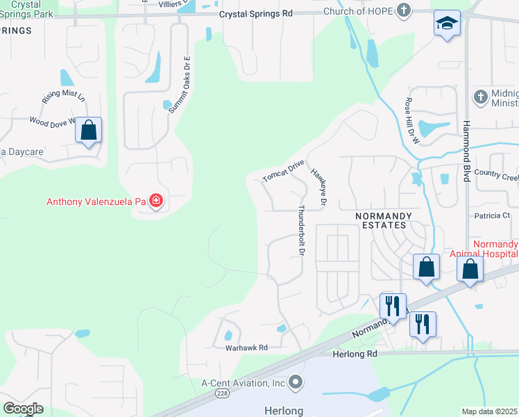 map of restaurants, bars, coffee shops, grocery stores, and more near 9316 Hawkeye Drive in Jacksonville