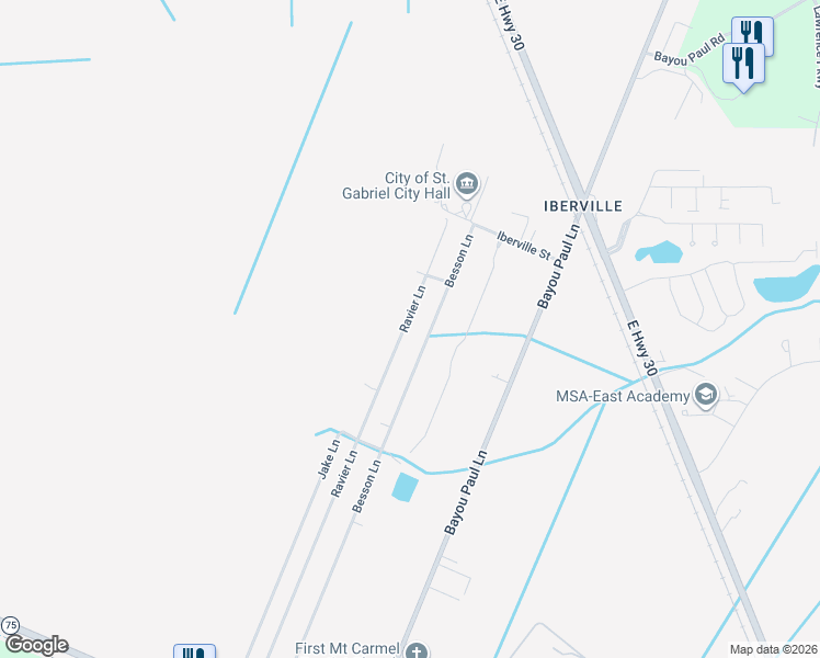 map of restaurants, bars, coffee shops, grocery stores, and more near 1499 Ravier Lane in Sunshine