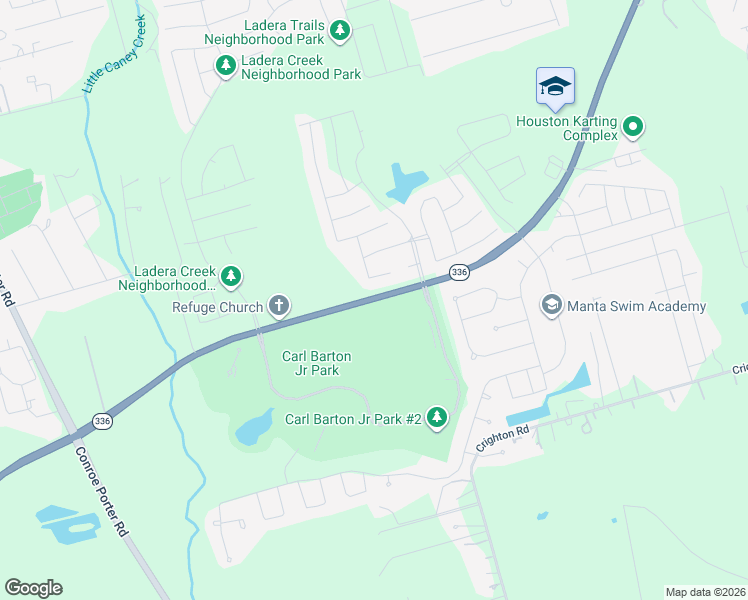 map of restaurants, bars, coffee shops, grocery stores, and more near 3330 South Loop 336 East in Conroe