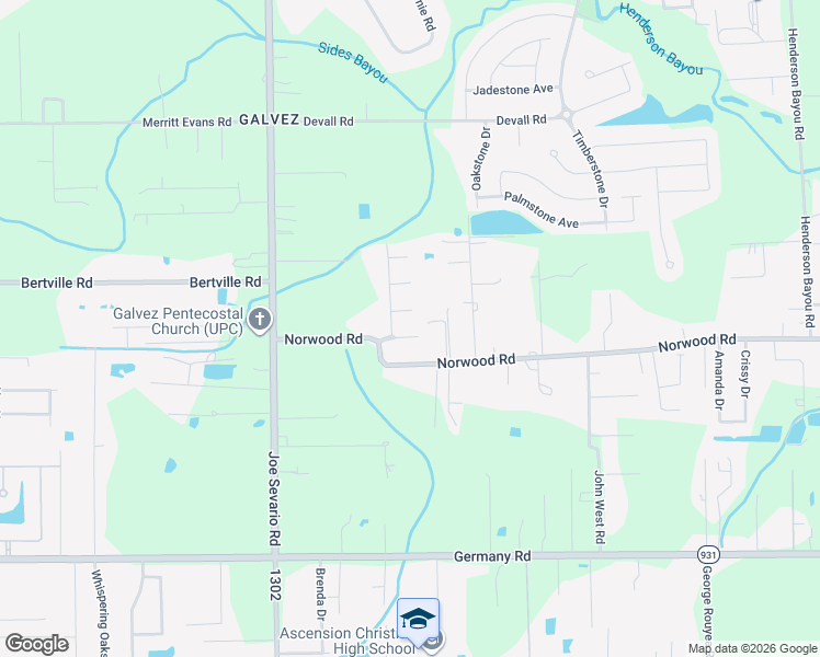 map of restaurants, bars, coffee shops, grocery stores, and more near 42153 Stone Way Drive in Prairieville