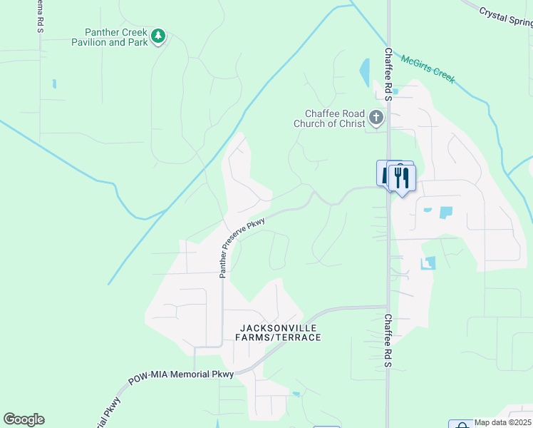 map of restaurants, bars, coffee shops, grocery stores, and more near 11234 Panther Creek Parkway in Jacksonville