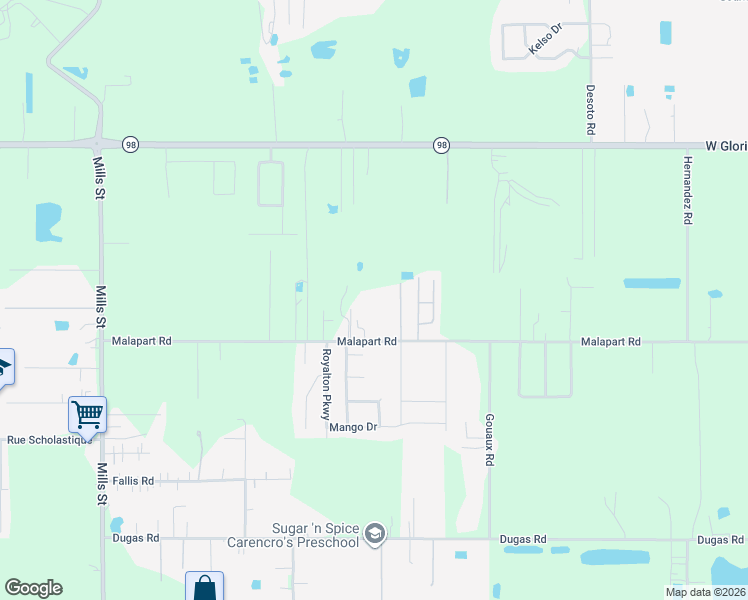 map of restaurants, bars, coffee shops, grocery stores, and more near 748 Malapart Road in Lafayette