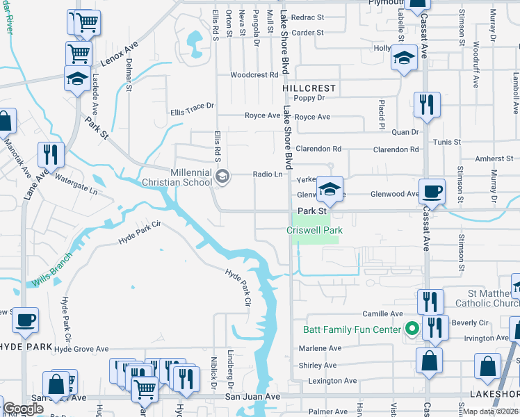 map of restaurants, bars, coffee shops, grocery stores, and more near 1525 Lasota Avenue in Jacksonville