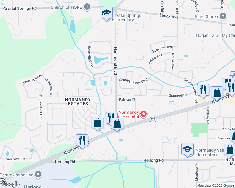 map of restaurants, bars, coffee shops, grocery stores, and more near 8770 Hammondwood Road South in Jacksonville