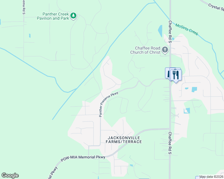 map of restaurants, bars, coffee shops, grocery stores, and more near 11234 Panther Creek Parkway in Jacksonville
