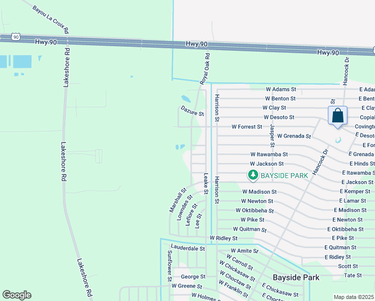 map of restaurants, bars, coffee shops, grocery stores, and more near 8085 Royal Oak Road in Bay Saint Louis