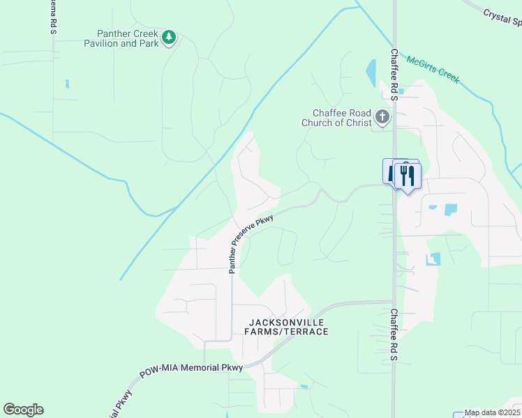 map of restaurants, bars, coffee shops, grocery stores, and more near 11264 Panther Creek Court in Jacksonville