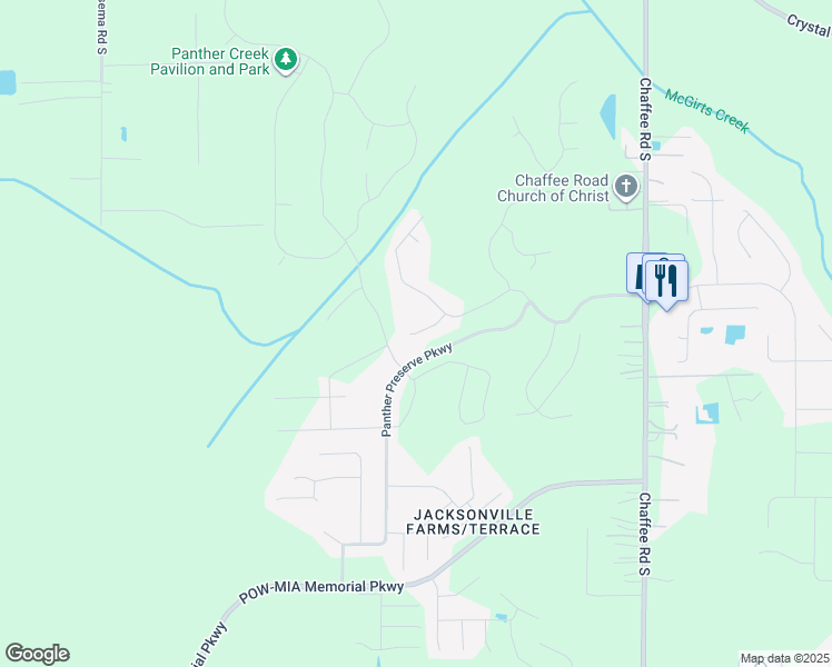 map of restaurants, bars, coffee shops, grocery stores, and more near 11291 Panther Creek Court in Jacksonville