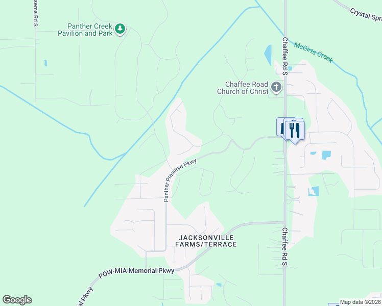 map of restaurants, bars, coffee shops, grocery stores, and more near 11234 Panther Creek Parkway in Jacksonville