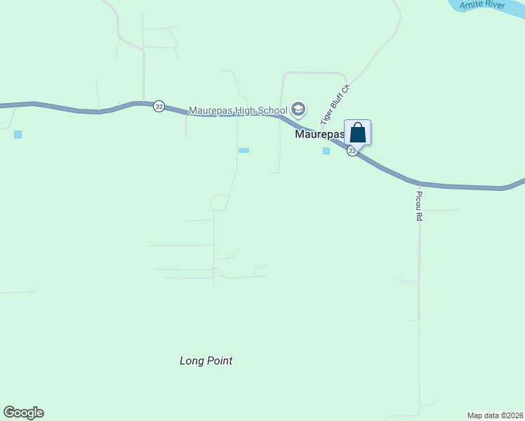 map of restaurants, bars, coffee shops, grocery stores, and more near 20315 Louisiana 22 in Maurepas