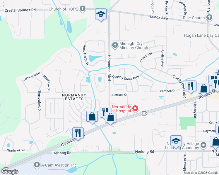 map of restaurants, bars, coffee shops, grocery stores, and more near 8770 Hammondwood Road South in Jacksonville