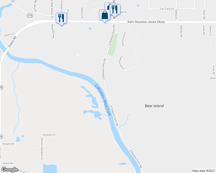 map of restaurants, bars, coffee shops, grocery stores, and more near 567 South Perkins Ferry Road in Lake Charles