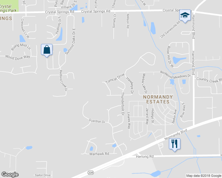 map of restaurants, bars, coffee shops, grocery stores, and more near 9183 Raptor Drive in Jacksonville