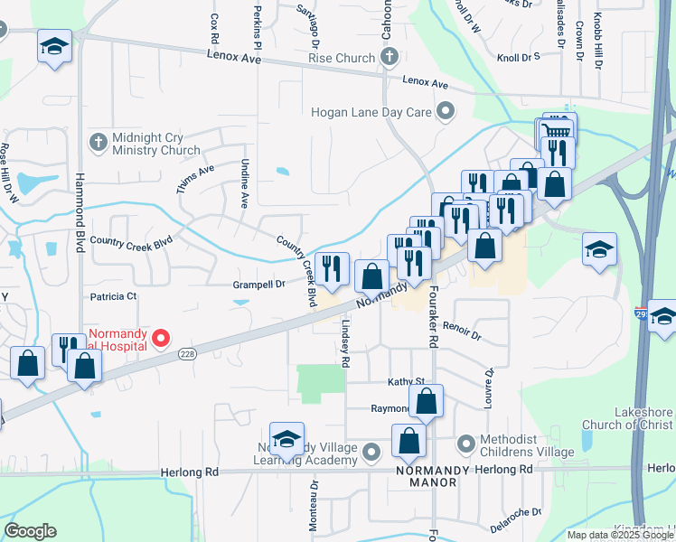 map of restaurants, bars, coffee shops, grocery stores, and more near 8222 Grampell Drive in Jacksonville