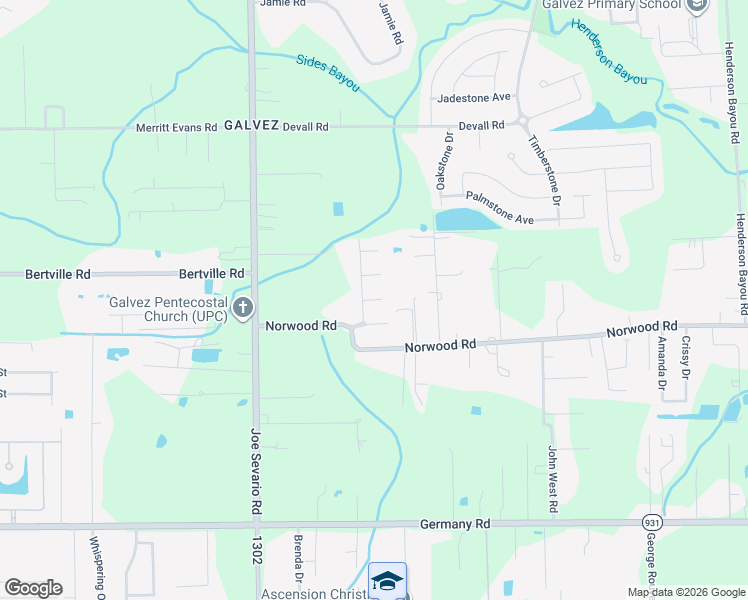 map of restaurants, bars, coffee shops, grocery stores, and more near 42153 Stone Way Drive in Prairieville