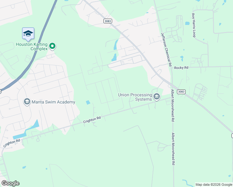 map of restaurants, bars, coffee shops, grocery stores, and more near 15875 Creighton Road in Conroe