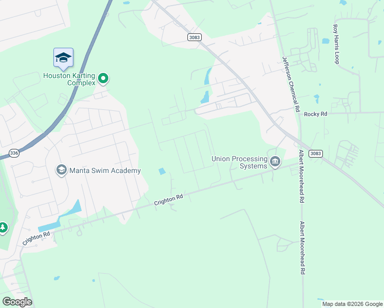map of restaurants, bars, coffee shops, grocery stores, and more near 15791 Creighton Road in Conroe