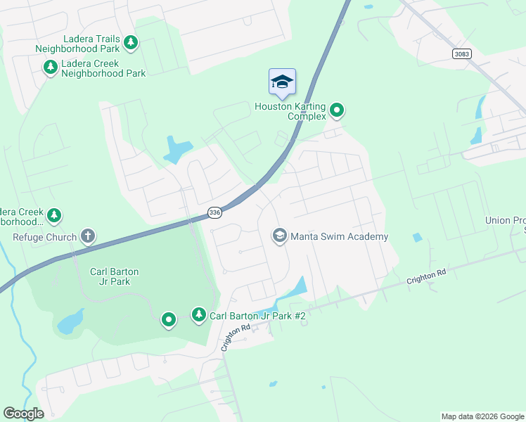 map of restaurants, bars, coffee shops, grocery stores, and more near 3407 Wooded Lane in Conroe