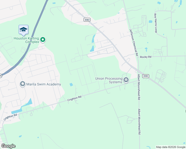map of restaurants, bars, coffee shops, grocery stores, and more near 15875 Crighton Road in Conroe